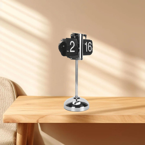 Reloj Retro Digital De Flip Hacia Abajo, Piso Con Batería De