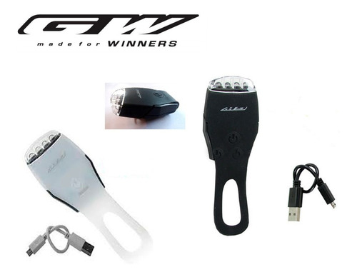 Luz Gw Delantera Recargable Usb Bicicleta