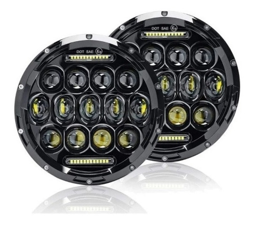 Juego 2 Faros Led Optica 7 PuLG Jeep Wrangler Ika F100 Willy