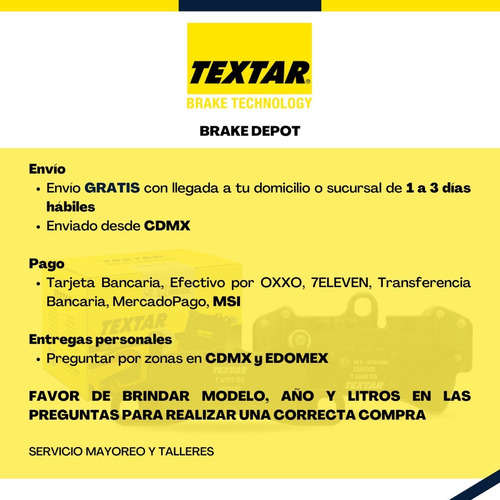 Balatas Delanteras Textar Mercedes Benz C63 Amg 2020 2021