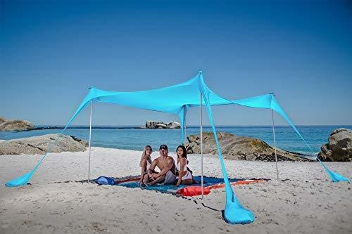 Campaña Para Playa Proteccion Solar Upf50 Pala Estaca Suelo