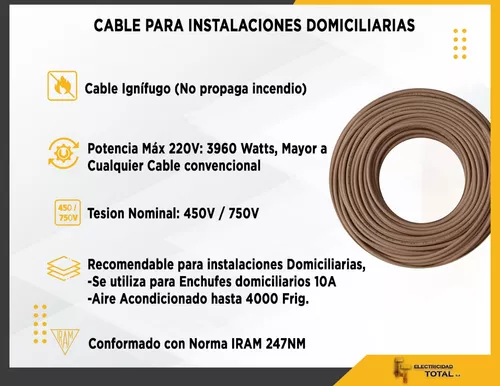 Cable Unipolar Kalop Normalizado Iram 2.5mm Rollo 100 Metros