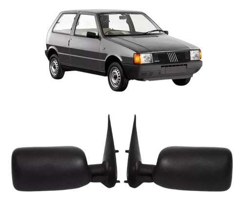 Par Retrovisor Fixo Fiat Uno Elba Prêmio Mille 1985 A 2000