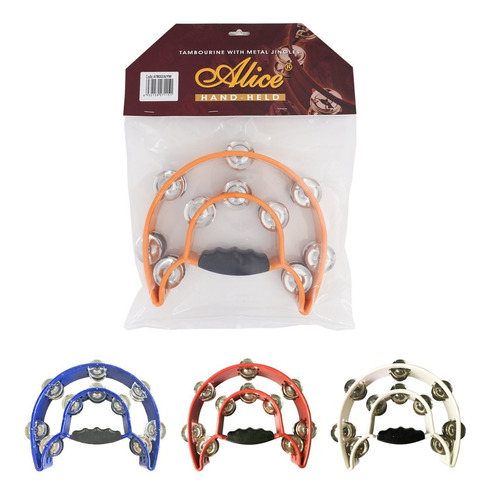 Pandereta Media Luna Doble 10 Chapas Tambourine Alice Atb002