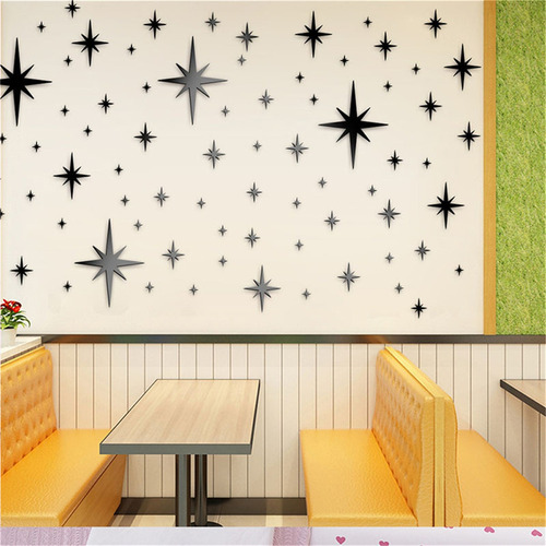 Pegatina De Pared De Espejo De Estrella De Acrílico 164pcs .