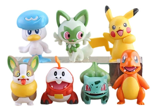 Figuras Pokemon Set X7 Pikachu Charmander Bulbasaur Pvc