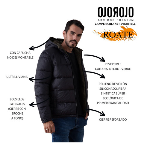 Campera Ojo Rojo Blake Reversible Hombre