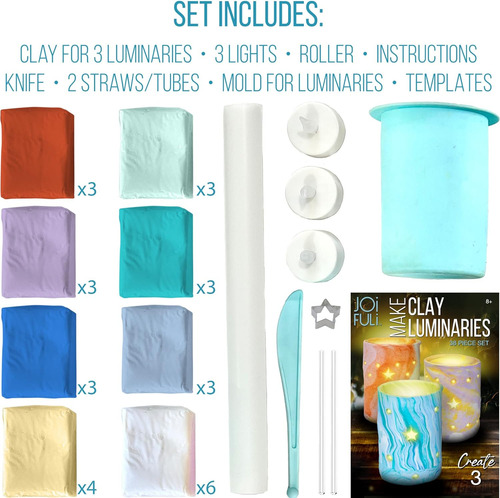 Joifuli Diy Arcilla Luminarias Clay Craft Kit Regalos Para N