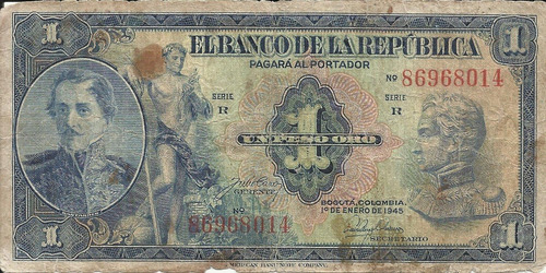 Colombia 1 Peso Oro 1 Enero 1945