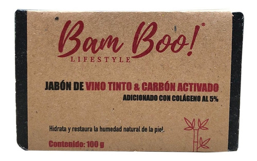 Imagen 1 de 5 de Jabón Vino Tinto & Carbón Activado Con Colágeno 100 Gr