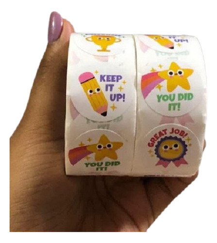 Set 2 Rollitos Rollo Stickers Miss Maestra Motivación Clases