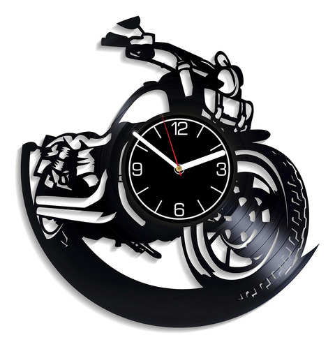 Kovides Reloj De Pared Con Disco De Vinilo Para Motocicleta,