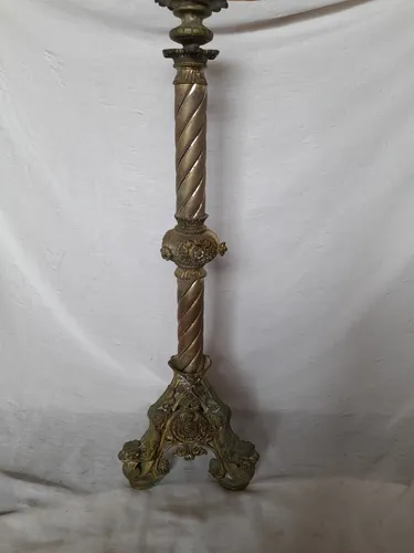 comprar Pe De Luminaria Tocheiro Antigo Em Bronze, 59,5cm Alt.