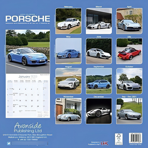 Porsche Calendar- Calendars 2021 - 2022 Wall..., de MegaCalendars. Editorial Dream Publishing en inglés