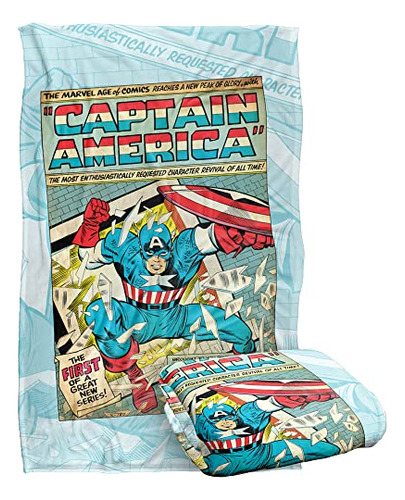 Captain America Blanket, 36 X58  Cap Comic Cover Silky ...