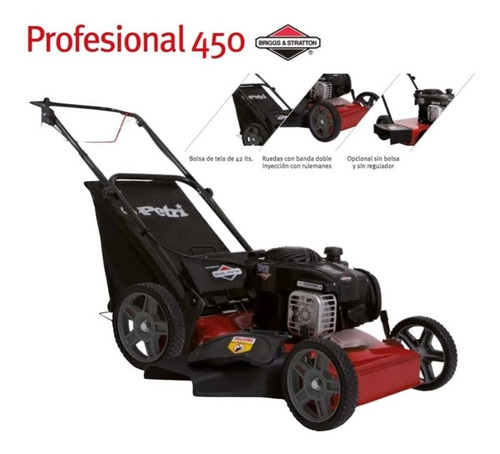 Cortadora De Cesped Petri 4,5 Hp 3 En 1 Trituradora Bolsa