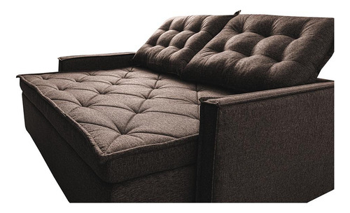 Sofá retráctil sin caja con cama plana Inbox de 1,85 m. Ropa de cama marrón
