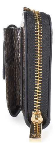 Cartera Cloe Grande Para Mujer Cierre Metálico Doble Funcion Color Negro