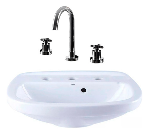 Combo Baño Lavatorio Roca Italiana + Grifería Deca - Aqualaf