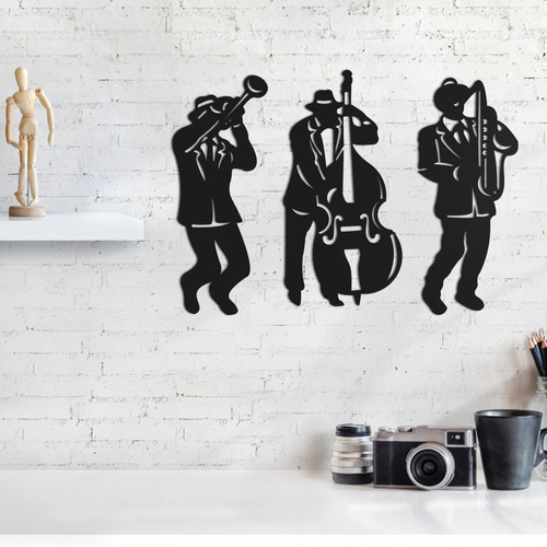 Quadro Decorativo Parede Música Jazz Banda 30cm