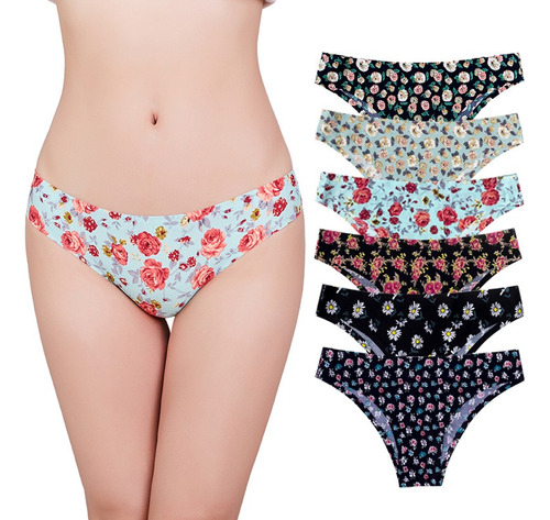 Set 6 Pz Pantaleta Bikini Para Mujer Elegantes Y Elásticas