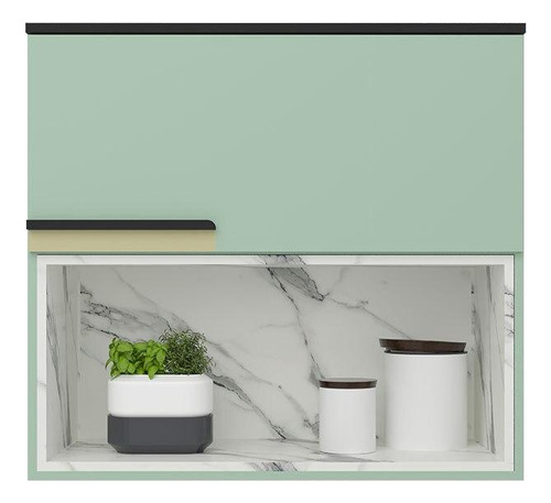 ArmárioHerval Armário Aéreo Herval Manhattan 100% mdp - verde bali e calacatta