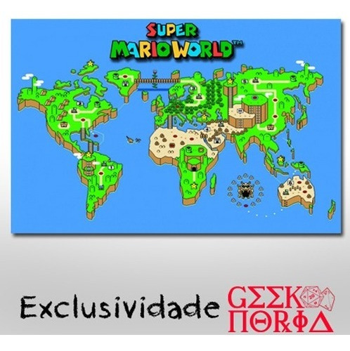 Placa Criativa Decorativa Game Super Mario - Mapa