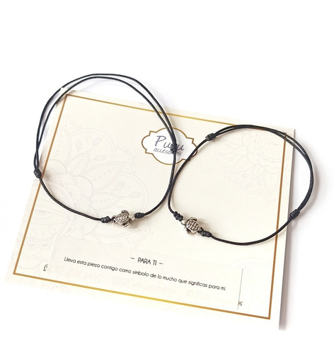 Imagen 1 de 3 de Pulseras Para Compartir Dije Tortuga