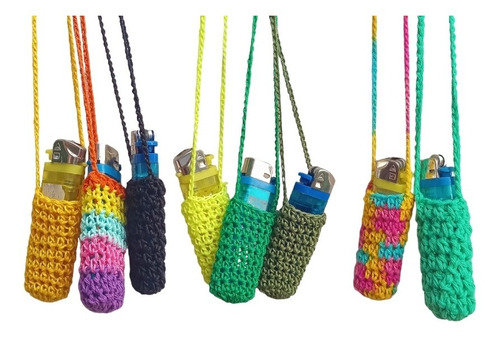 Cartera Porta Encendedor Tejido Crochet. Mini Bag. 