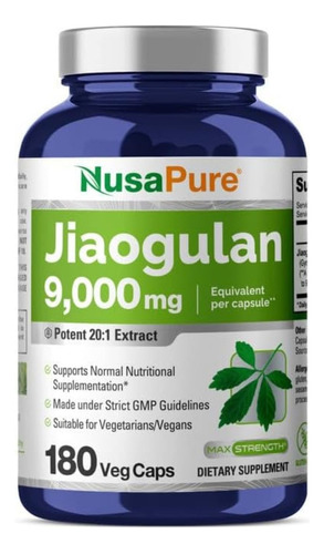 Jiaogulan 4100mg 200 Capsulas Antioxidante Elimina Vph Usa