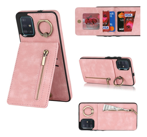 Funda De Teléfono Rosa Retro Con Forma De Tarjeta Para Samsu