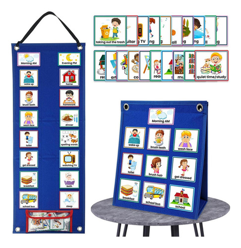 B Calendario De Horario Visual Para Niños Con 72 Piezas