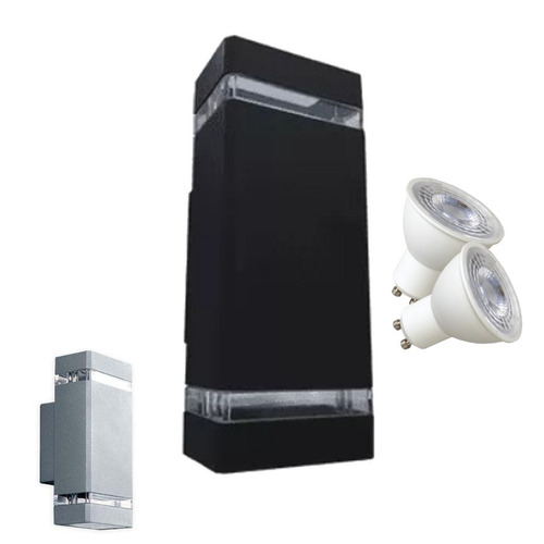 Pack 2 Aplique Pared Bidireccional Exterior + 4 Dicro Led 7w