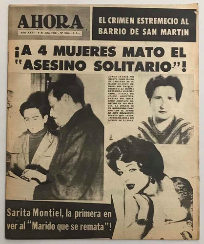 Revista Ahora N° 2816 Sara Montiel Van Vooren Julio 1960