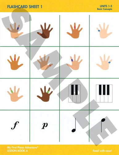 My First Piano Adventure, Flashcard Sheets For Levels, A,b &