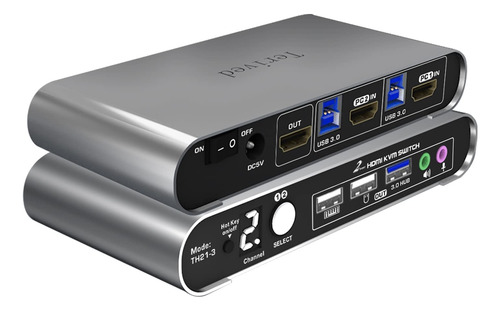 Terived 2 Port Hdmi Usb 3.0 Kvm Switch Con Carcasa De