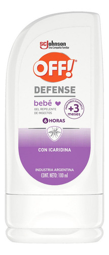 Off Defense gel repelente de Insectos para bebés 100 ml