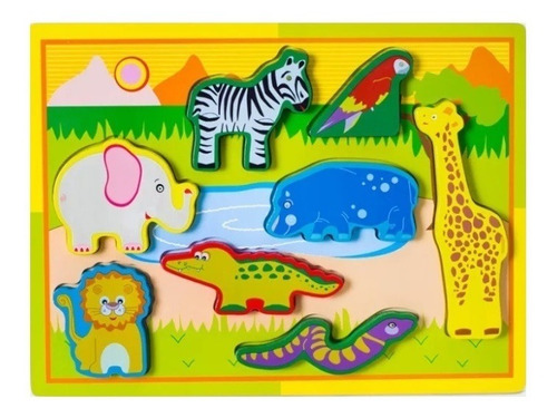 Puzzle Encaje Rompecabeza Juguete De Madera Didáctico 3d