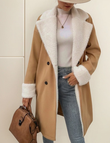 Abrigo De Mujer, Abrigo De Felpa Elegante Y Casual.