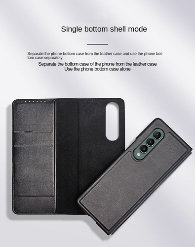 Estojo Com Inserção De Cartão Dividido Para Samsung Zfold5