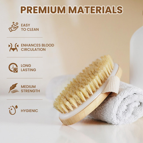 Cepillo Corporal Exfoliante De Piel Seca Con Cerdas