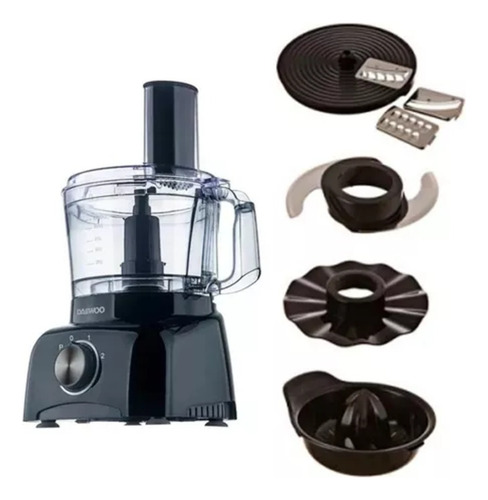 Multiprocesadora Daewoo Dfp-732 600w 1,2l 2 Velocidades Negro