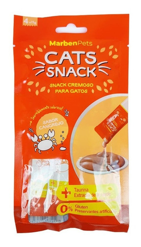 Cats Snack Tubito Cremoso Cangrejo 4x15g