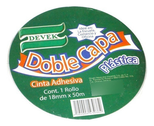 Cinta Adhesiva Doble Capa De Polipropileno Devek Pdc103 Colo