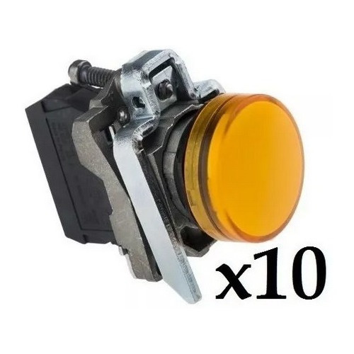 Luz Piloto Amarillo 22mm Con Led Ba9s (caja 10 Pz) Gqele