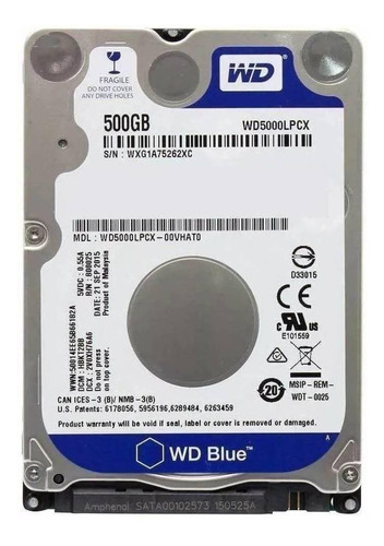 Disco duro interno Western Digital  WD5000LPCX 500GB azul