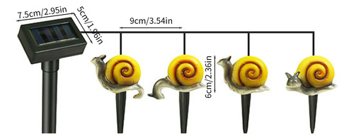 Lámpara De Jardín Con Forma De Caracol L, 4 Unidades, De Res