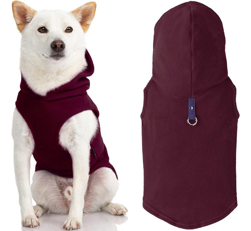 Gooby Fleece Vest Hoodie Dog Sweater - Ciruela, Pequeño - Wa