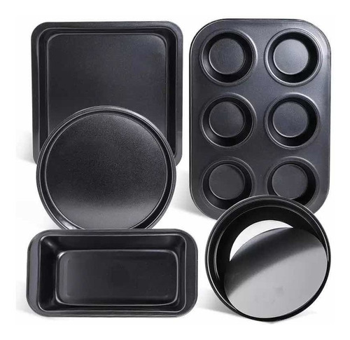 Set De Moldes Repostería Pasteleria X5 Horno Antiadherente