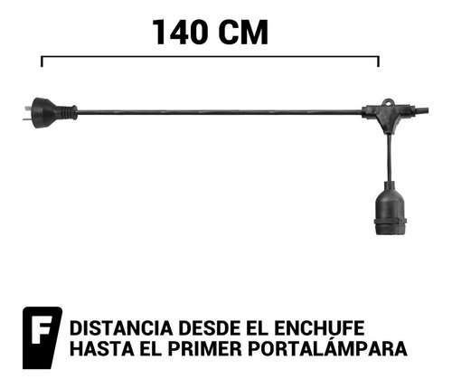 Imagen 2 de 5 de Guirnalda Luz Exterior Intemperie 15 Metros 30 L. F